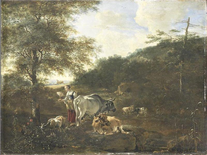 Landscape with cattle, Adam Pijnacker